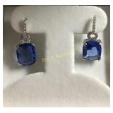 4ct. Tanzanite earrings, Sterling Silver