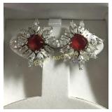 3.48ct. Ruby Estate earrings, Sterling Silver
