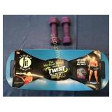 Simply Fit board  & (2) 5lb. weights