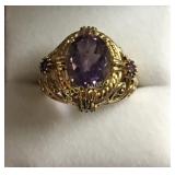3.01ct. Amethyst pear cut ring