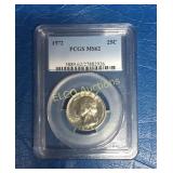 1972 US Washington Quarter, Graded MS62 by PCGS