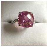 4ct. Pink Sapphire dinner ring, Sterling Silver