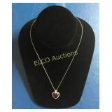 4ct. Ruby sweetheart necklace, Sterling Silver