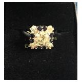 3.01ct. Blue & White Sapphire solitaire ring,