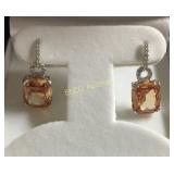 6ct. Morganite earrings, Sterling Silver