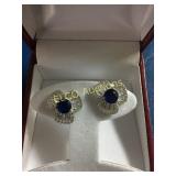 3.68ct. Sapphire earrings, Sterling Silver