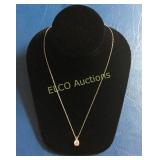 Pink Sapphire Solitaire necklace, Sterling Silver