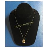 10.22ct. Green Amethyst Diamond necklace