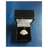 4.68 White Sapphire Estate ring , Sterling Silver