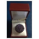 8ct. Amethyst dinner ring, Sterling Silver