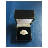 4.68 White Sapphire Estate ring , Sterling Silver