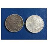 1881 S & 1882 P Morgan Silver Dollars, 90% Silver,