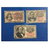 (2) 1863 .10 Cent  US Fractional Currency Notes &