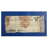 1862 $5 Note, Mechanics Savings & Loan, Virginia