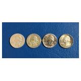 (4) Washington Quarters, (2) 1954 D & (2) 1964,