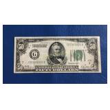 1928 A $50 Federal Reserve Note, Payable in Gold