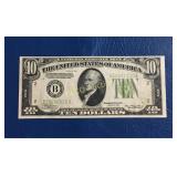 1934 $10 Federal Reserve Note, Choice Uncirculated