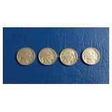 (4) Buffalo Nickels, 1917, 1927, 1930 S, & 1934