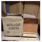 (3) Boxes, Saltillo clay floor tiles, times the