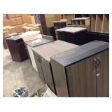 (7) Misc Unfinished Cabinets Various Colors,