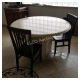 Composite round table & 3 chairs
