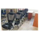 (7) rolling office chairs, matching black & gray