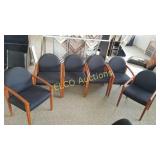 (6)  matching waiting room chairs, black & brown