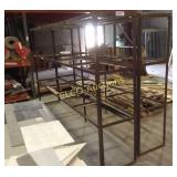 (2) Shop made metal shelving racks