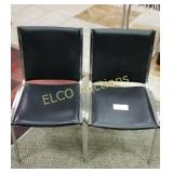 Pair of matching black & chrome chairs