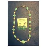 Turquoise color necklace & earrings