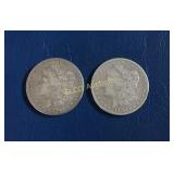 (2) 1880 P & 1880 O Morgan Silver Dollars, 90%