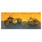 (2) Hand crafted motorcycles, (1) Chopper w/side