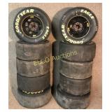 (8) Nascar Race car rims & tires, 27.5x120-15,