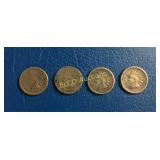 (4) 1859 Copper Nickel Indian Head Cents, 1st
