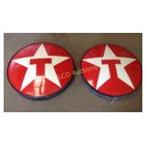 (2) Round Texaco signs, choice/times the money