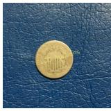 1866 Shield Nickel w/Rays