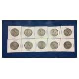 (10) Walking Liberty Half Dollars, unreadable