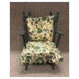 Antique wooden chair w/floral design cushions