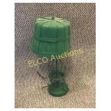 Green lamp w/painted produce basket shade