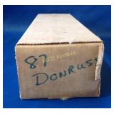 Storage box labeled 1987 Donruss baseball cards &