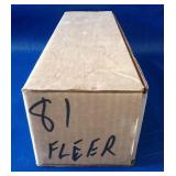 Storage box labeled 1981 Fleer baseball cards,