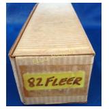 Storage box labeled 1982 Fleer baseball cards,