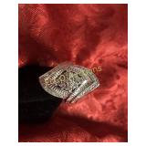 Marque Diamond cluster ring, Sterling Silver