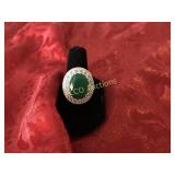 8.12ct. Emerald dinner ring, Sterling Silver