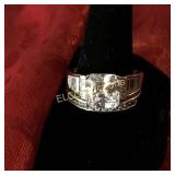 3.59ct. Princess Cut White Sapphire wedding set,