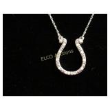 Diamond horseshoe necklace, Sterling Silver