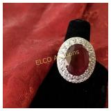 8.12ct. Ruby estate ring, Sterling Silver