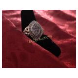 Diamond marquise cluster ring, small