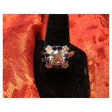 3.01ct. Blue & White Saphhire solitaire ring,