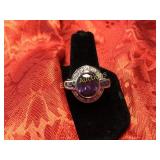 4ct. Amethyst dinner ring, Sterling Silver